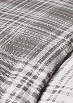 Grey Fine Check Duvet Set