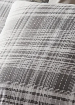 Grey Fine Check Duvet Set