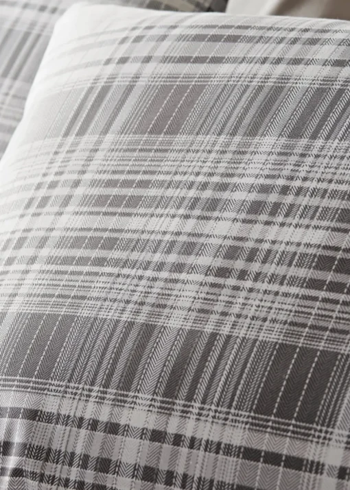 Grey Fine Check Duvet Set