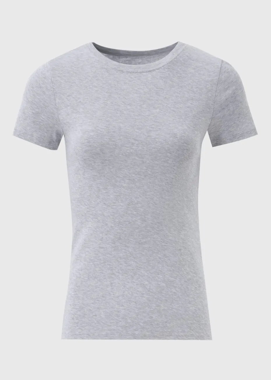 Grey Fitted Short Sleeve T-Shirt