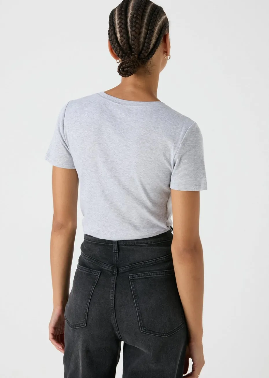 Grey Fitted Short Sleeve T-Shirt