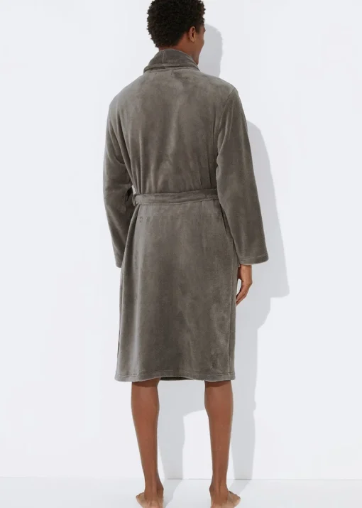Grey Fleece Dressing Gown