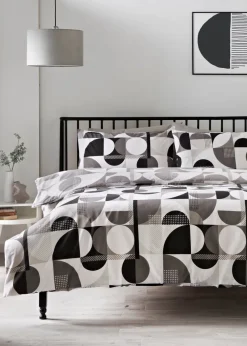 Grey Geometric Pattern Duvet Set