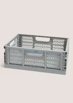 Grey Large Collapsible Storage Basket