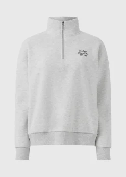 Grey Leisure Club Half Zip Sweatshirt