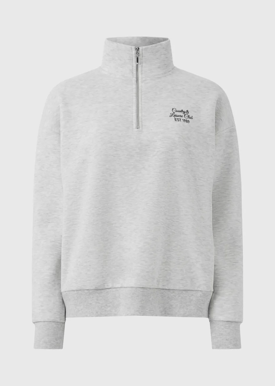 Grey Leisure Club Half Zip Sweatshirt