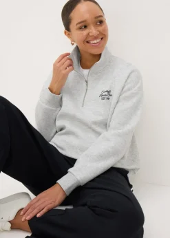 Grey Leisure Club Half Zip Sweatshirt