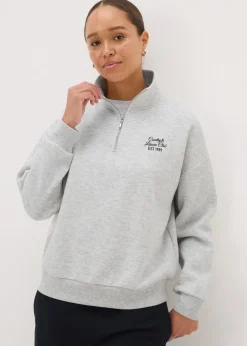 Grey Leisure Club Half Zip Sweatshirt