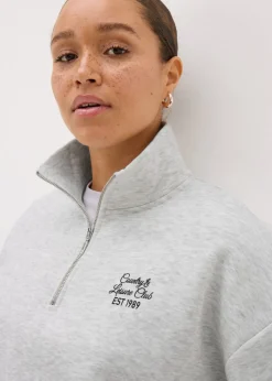 Grey Leisure Club Half Zip Sweatshirt