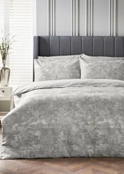Grey Metallic Jacquard Duvet Set