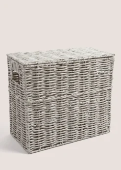 Grey Narrow Toilet Storage Box (30cm x 35cm x 18cm)