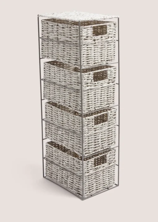 Grey Narrow Toilet Storage Box (30cm x 35cm x 18cm)