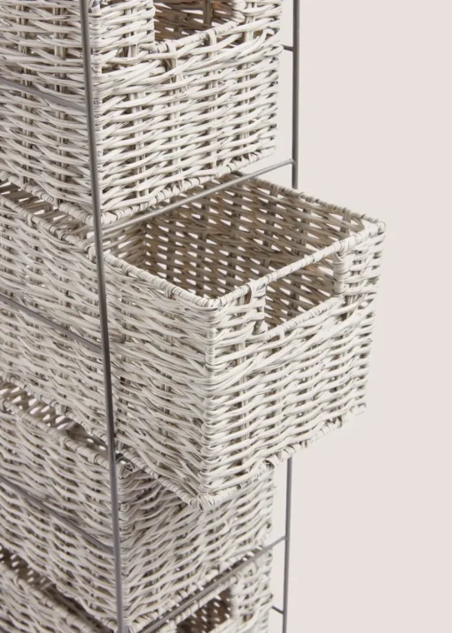 Grey Narrow Toilet Storage Box (30cm x 35cm x 18cm)