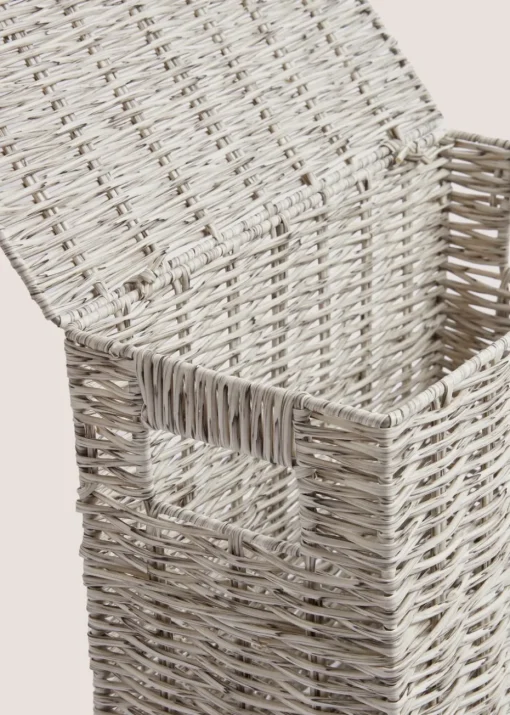 Grey Narrow Toilet Storage Box (30cm x 35cm x 18cm)