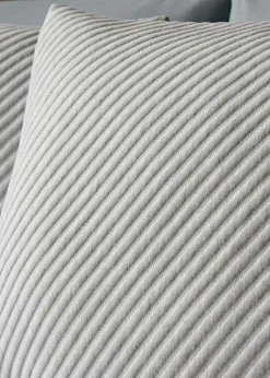 Grey Ribbed Duvet Set