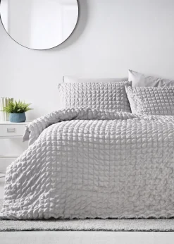 Grey Seersucker Duvet Set