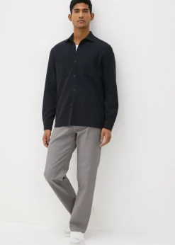 Grey Straight Fit Chinos