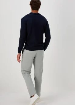 Grey Straight Fit Stretch Chinos