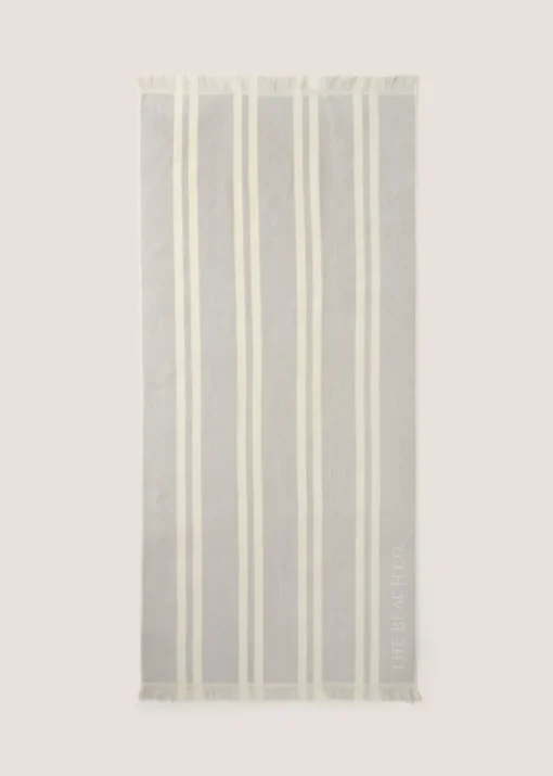 Grey Stripe Beach Towel