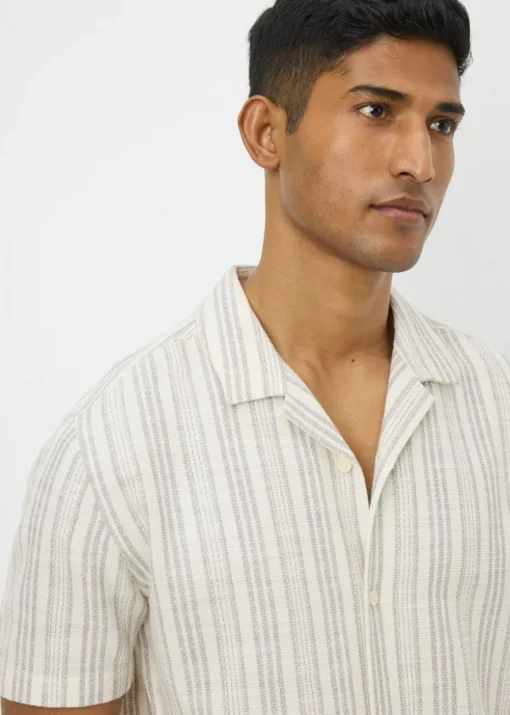 Grey Stripe Cheesecloth Shirt