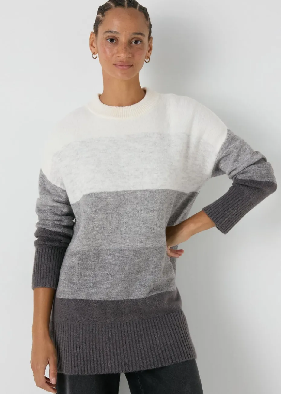 Grey Stripe Knitted Tunic