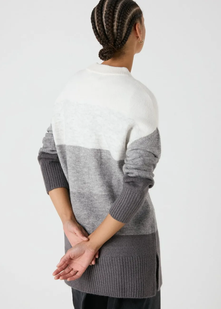 Grey Stripe Knitted Tunic
