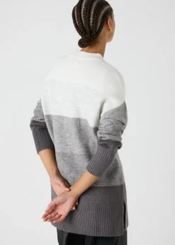 Grey Stripe Knitted Tunic