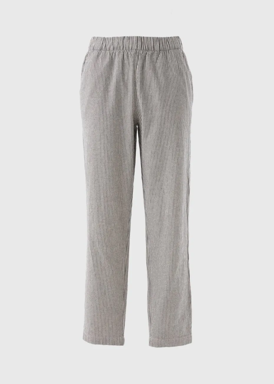 Grey Stripe Pull On Trousers