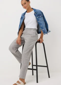 Grey Stripe Pull On Trousers