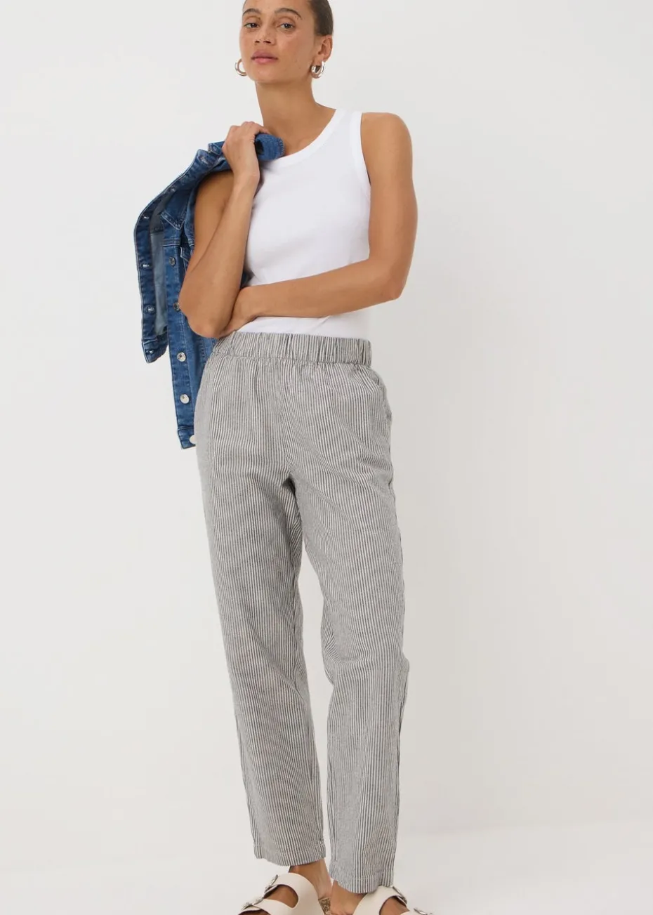 Grey Stripe Pull On Trousers