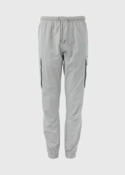 Grey Tech Cuffed Cargo Trousers