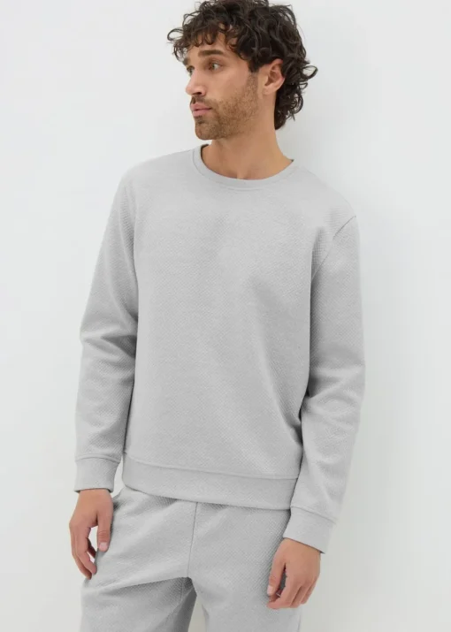 Grey Textured Sweatshirt