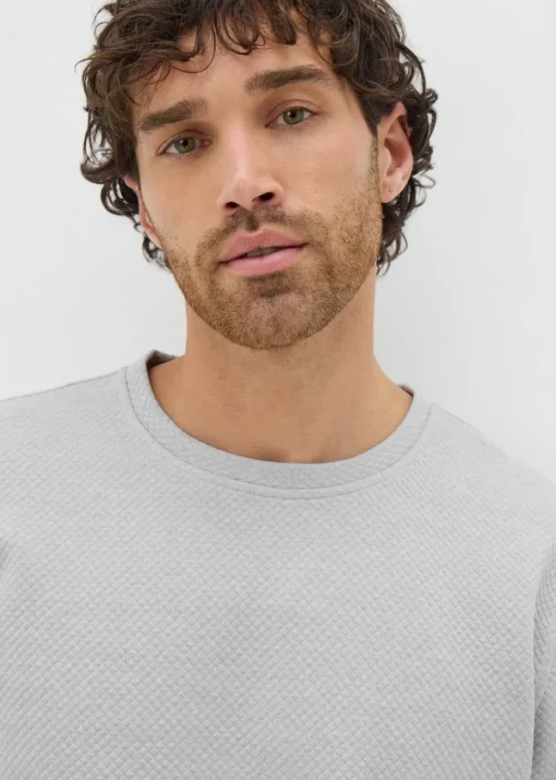 Grey Textured Sweatshirt