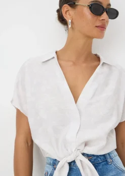 Grey Tie Waist Shirt