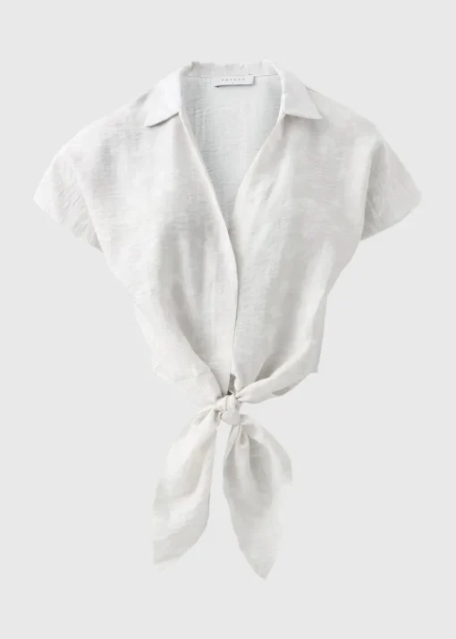 Grey Tie Waist Shirt