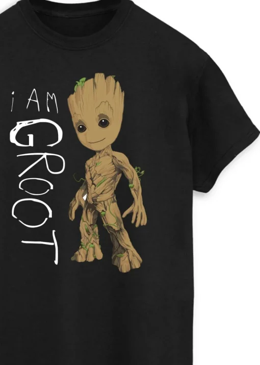 Guardians Of The Galaxy Groot Scribbles Men Black Printed T-Shirt