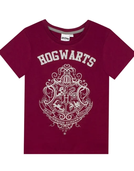 Harry Potter Girls Purple Hogwarts Crest Pyjama Set (5 - 14 Years)