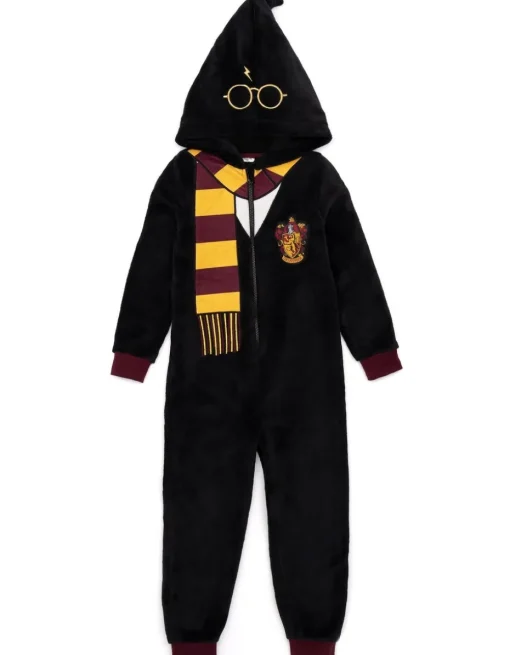 Harry Potter Gryffindor Unisex Kids Black Onesie (7-14 Years)