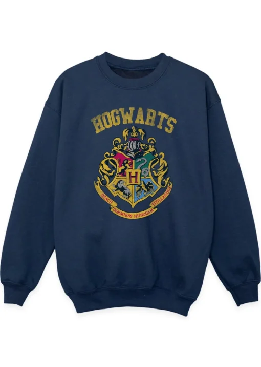 Harry Potter Kids Navy Filled Crest Varsity Printed Sweatshirt (3-13 yrs)