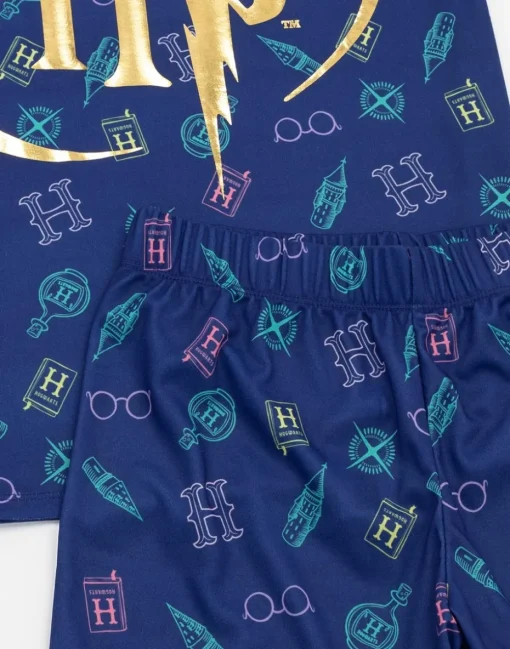 Harry Potter Kids Shortie Blue Pyjamas (5-14 Years)