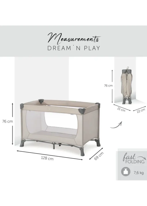 Hauck Beige Dream N Play Travel Cot