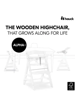 Hauck White Alpha+ Wooden Highchair