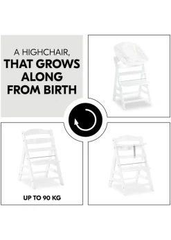 Hauck White Alpha+ Wooden Highchair