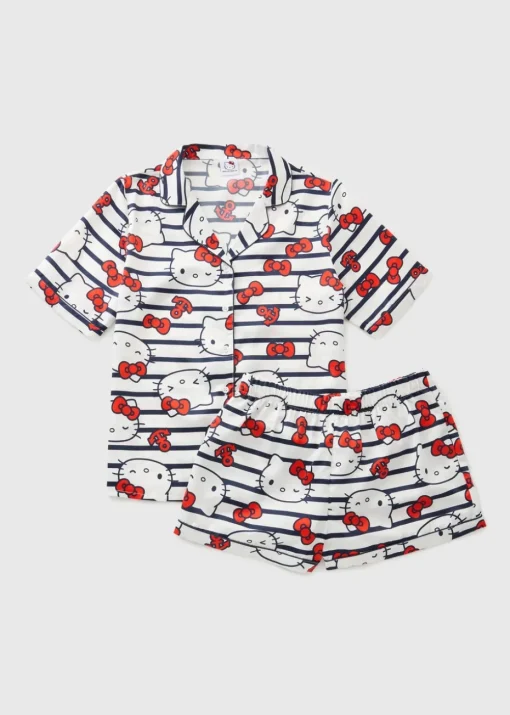 Hello Kitty Navy Stripe Satin Shorts Pyjama Set