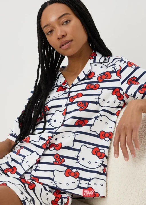 Hello Kitty Navy Stripe Satin Shorts Pyjama Set