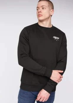Henleys Black  Scripthen Crew Sweat