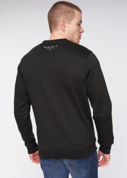 Henleys Black  Scripthen Crew Sweat
