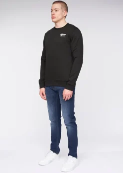 Henleys Black  Scripthen Crew Sweat
