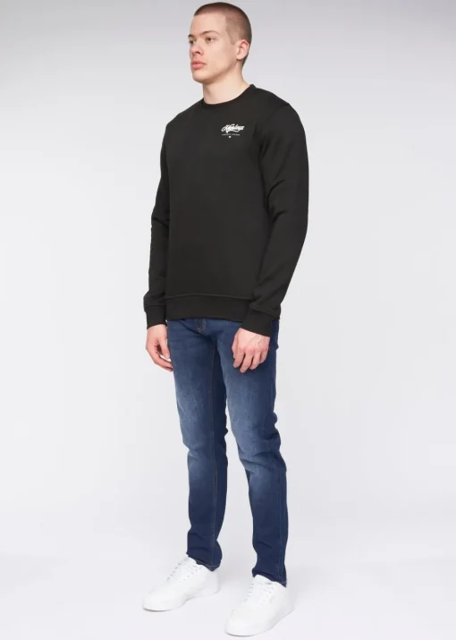 Henleys Black  Scripthen Crew Sweat