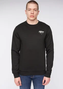 Henleys Black  Scripthen Crew Sweat